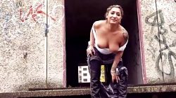 Busty inked German woman pick up online for outdoor Sex