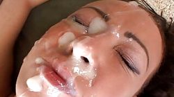 Huge Facial after extreme Threesome