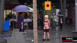 Lezdom Redhead Milf Shows Teen Bondservant Outdoor In Publi
