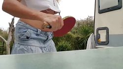nippleringlover horny milf flashing pierced pussy and small boobs with extreme nipple piercings outdoors