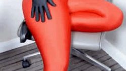 Red Spandex Catsuit Cosplay Fun