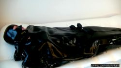 Sexy Latex Slave In The Rubber Bondage Body Bag