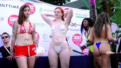 Wild Bikini Contest & Interviews By Naked News Reporter In Body Paint Xbiz Miami